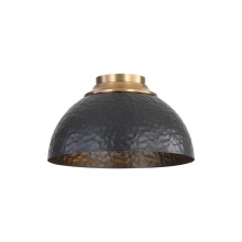 Golden Canada 6950-FM MBS-BLK - Golden Lighting Shepard 3-light Flush Mount in Modern Brass and Matte Black shade